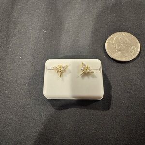 Elegant Gold and moissanite Butterfly Earrings